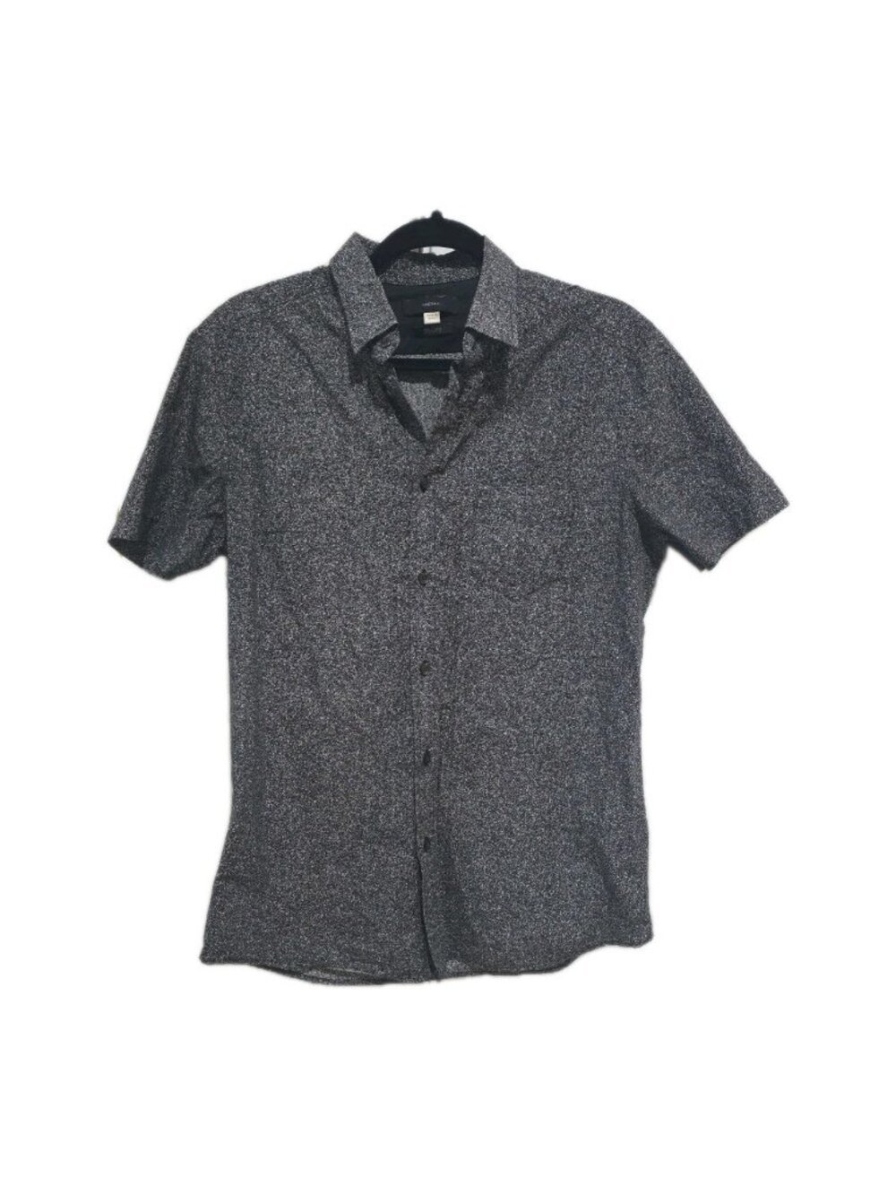 DIESEL Mens Grey Button Up Shirt Short Sleeves L Lightweight Slim Fit NWOT